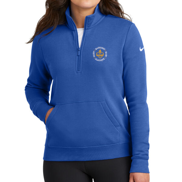 SMMA Embroidered - Women's Club Fleece Sleeve Swoosh 1/2 Zip Thumbnail